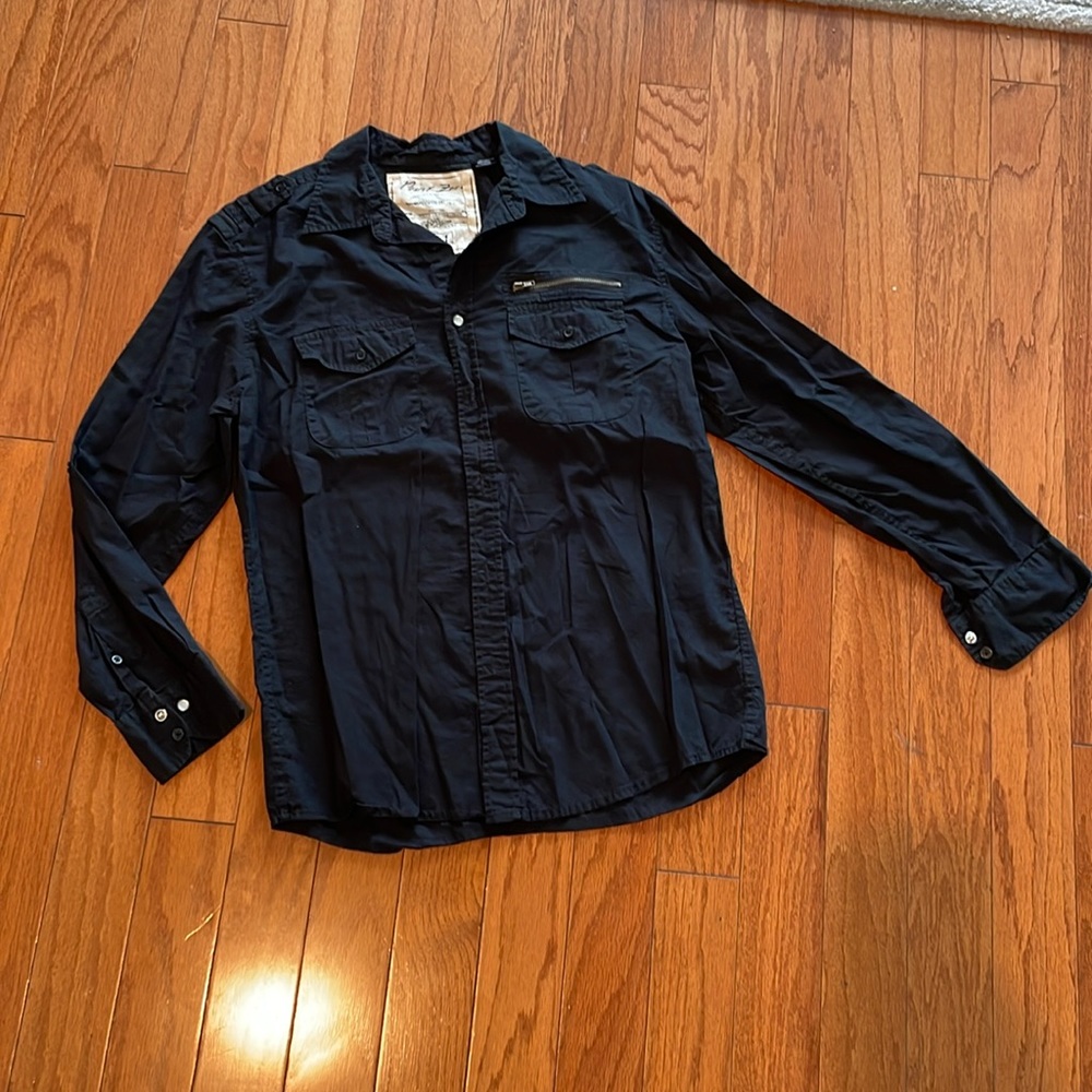 Navy button down shirt